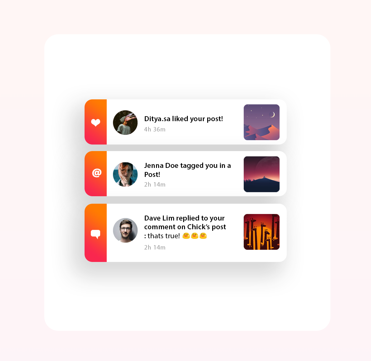 Aditya Saputro Instagram Pop Up Notification UI Design