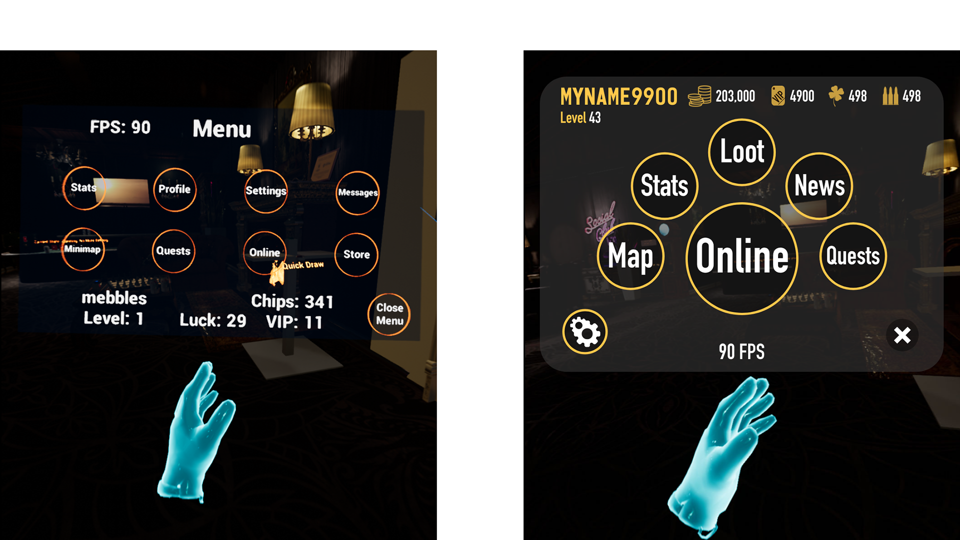 how to open action menu in vr chat