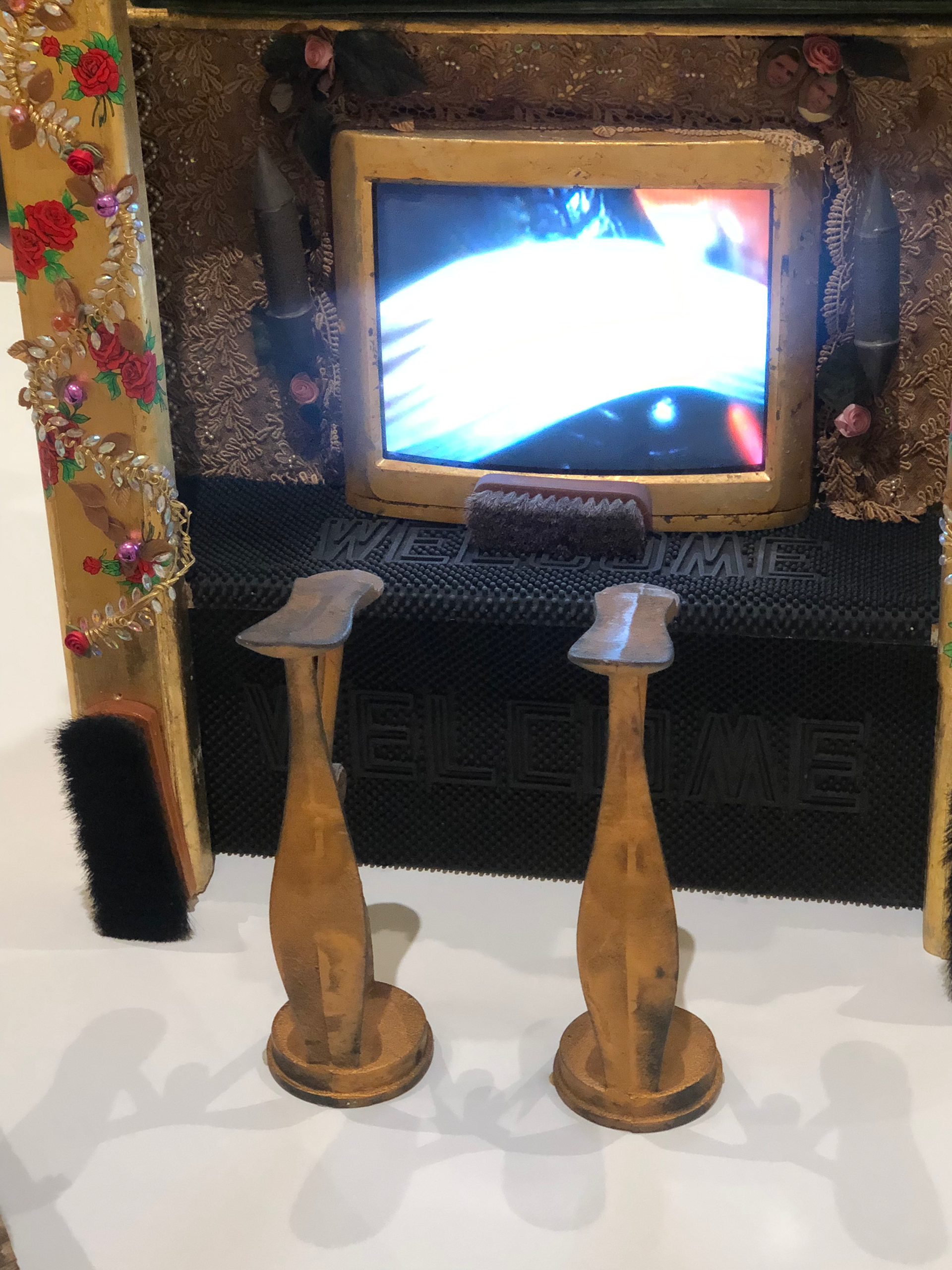 Pepón Osorio; Angel: The Shoe Shiner, 1993; Rosie Lee Tompkins, Three Sixes, 1986