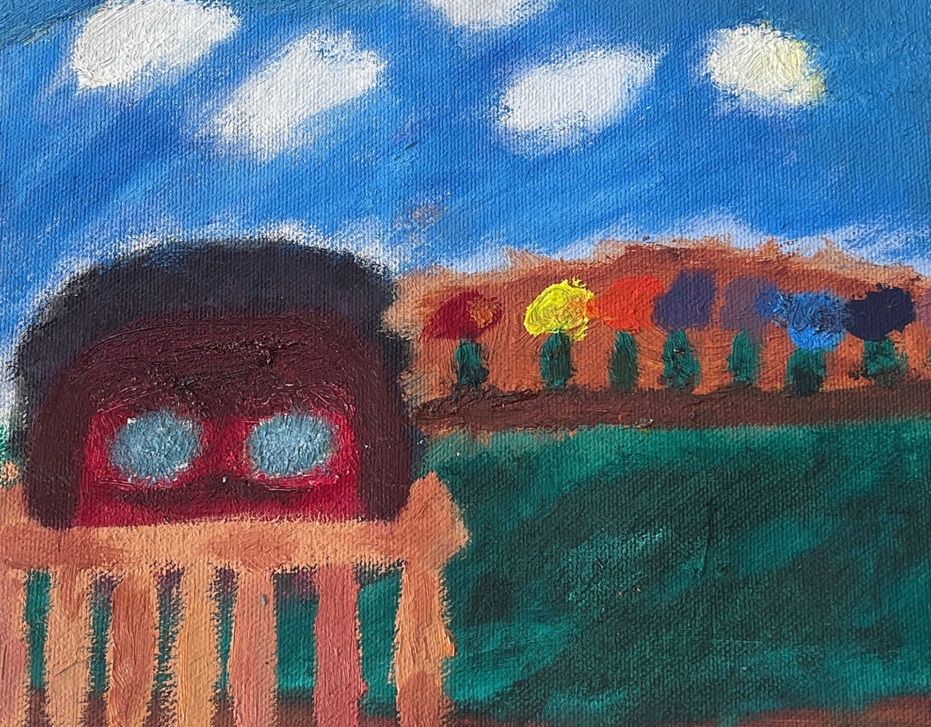 Cleto Chol ‘23, “Fenced In”, Oil on canvas