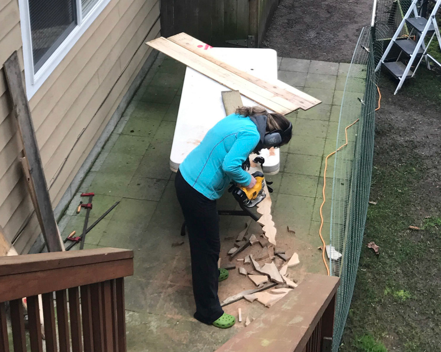 working w/ wood from salvaged aerospace crate