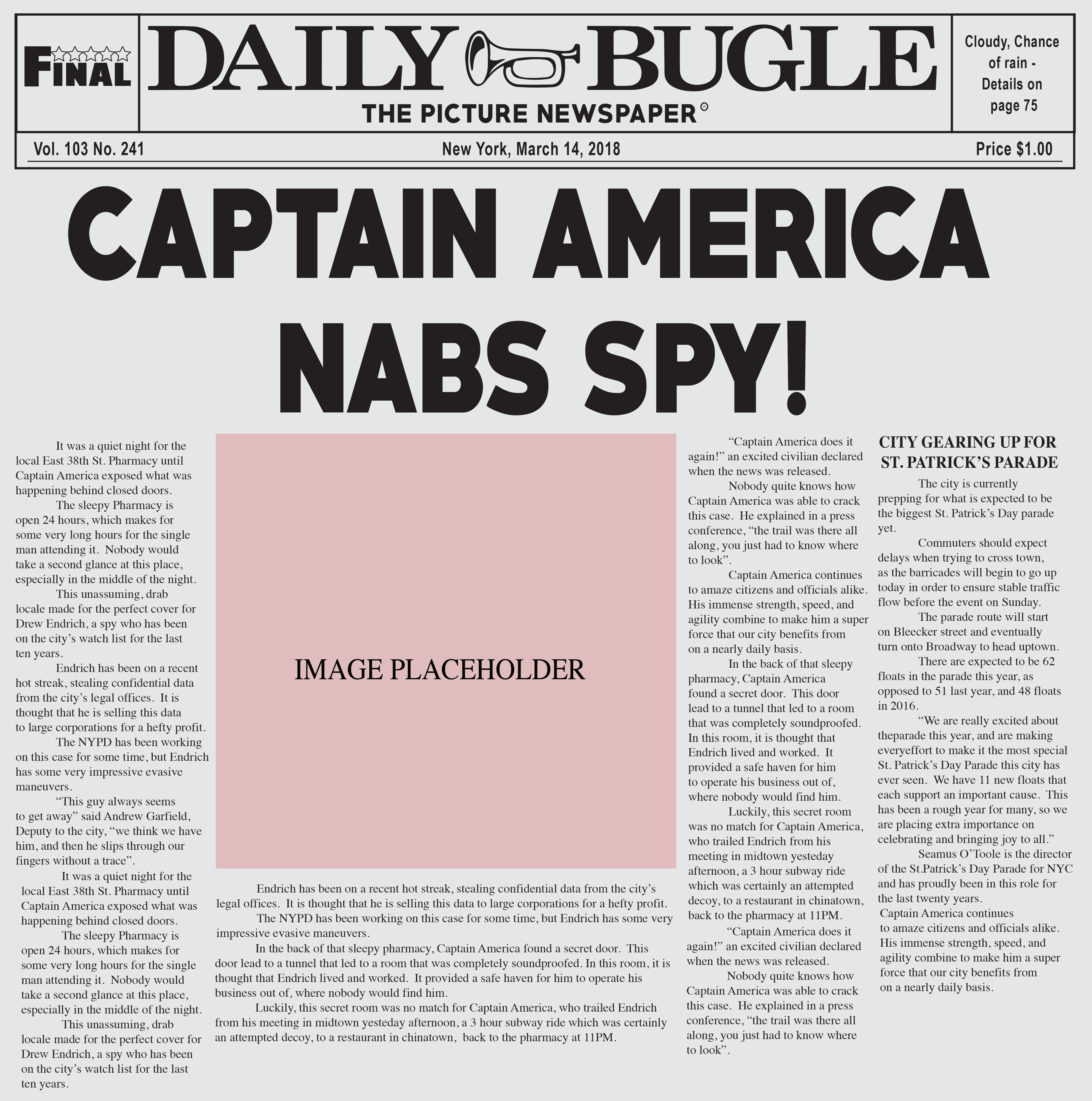 Newspaper Layout and Original Stories