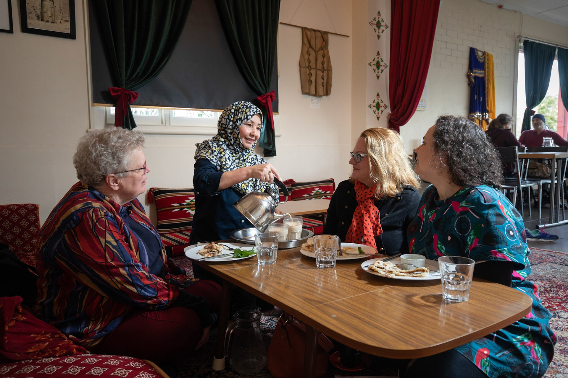 Habiba Mohammad Mohsin, one of the cooks at Zafira Fine Foods an Afghani restaurant in the Hobart suburb of  Moonah.  JNI Covid photo essay for The Australian