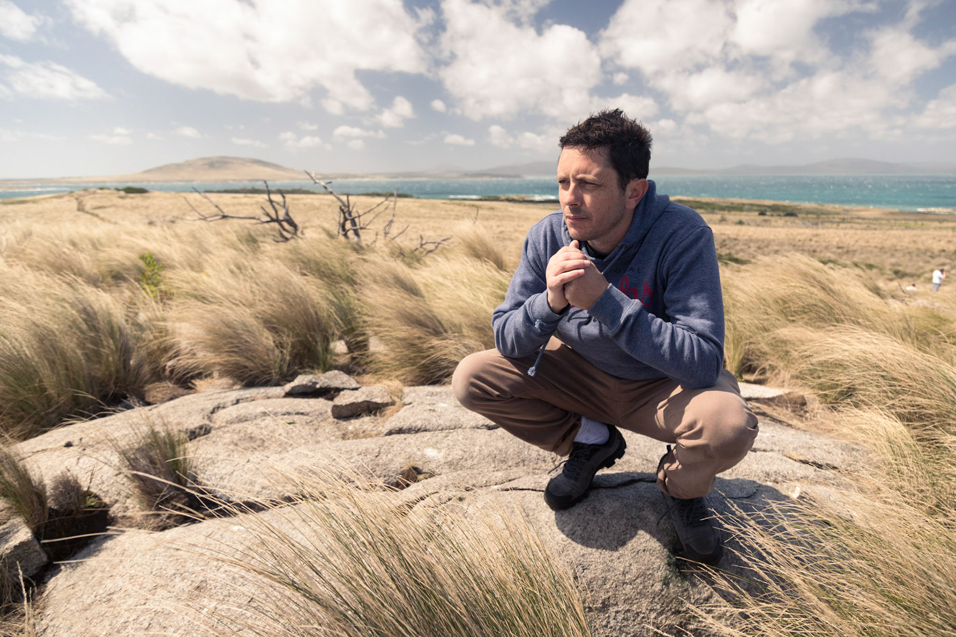 Nathan Maynard writer of the play The Season. Photographed on Big Dog Island in the Furneaux Group in Bass Strait, where the play is set and centered  around the the Mutton Bird season.24/01/2017