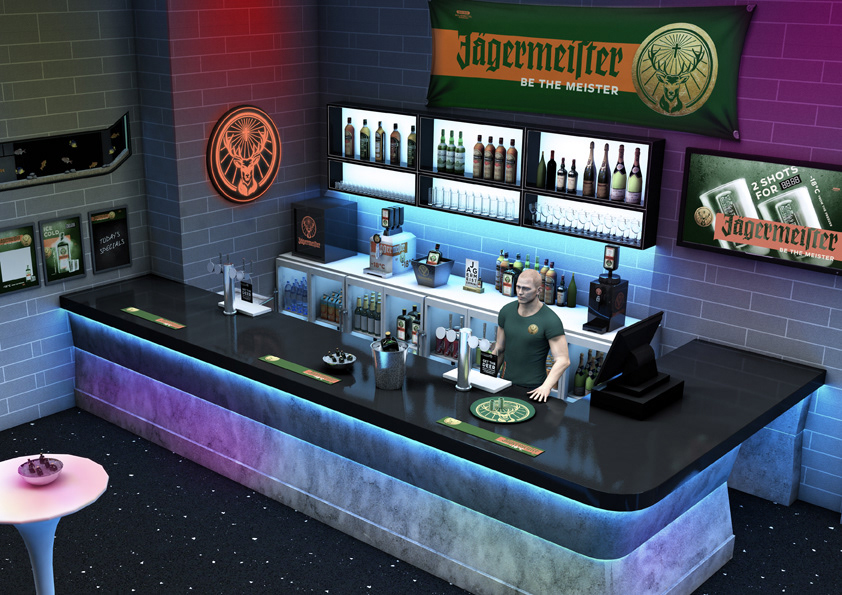 Oliver Parkin Ilration And Visualisation Jagermeister Bar Jagermeister Bar Envionments