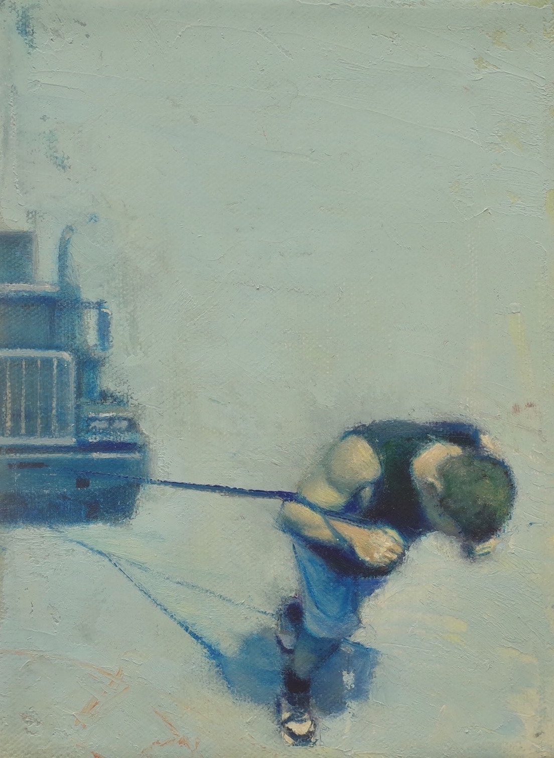 Truck Pull, 2011, 7 7/8" x 9 7/8", oil on canvas