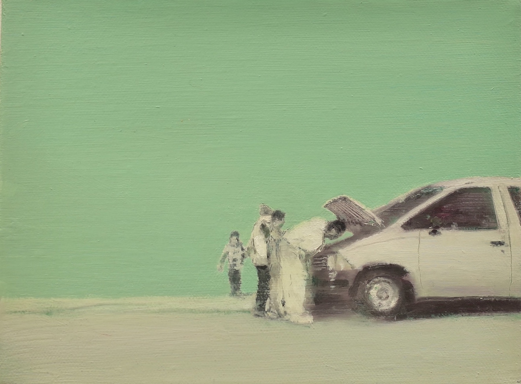 Car Trouble, 2010, 6” x 8”, oil on canvas