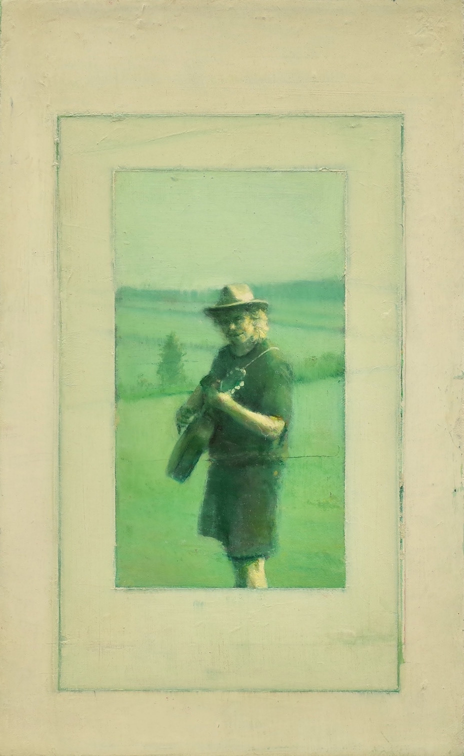 Last Hippie at Woodstock, 2010, 13" x 8", oil on canvsas