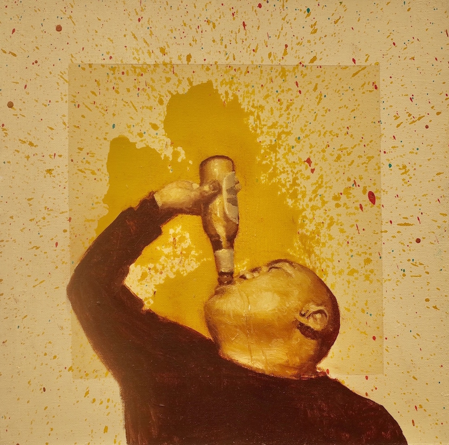 Beer Slam, 2020, 12 1/8” x 12”, oil on canvas