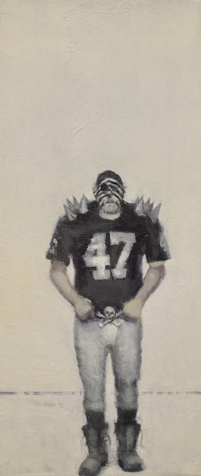 Raiders Fan, 2011, 14” x 6”, oil on canvas