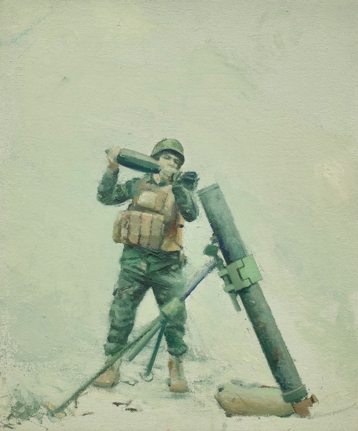 Rocket Launcher, 2020, 12” x 10”, oil on canvas