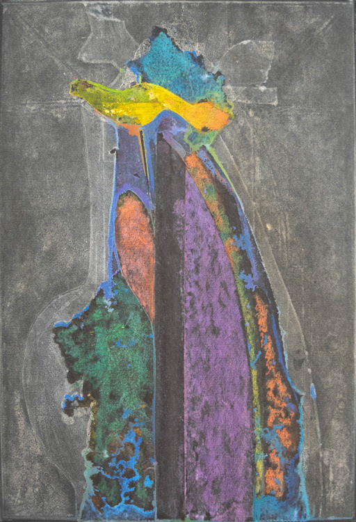 First memory of Tahiti (1985) Monotype with hand coloring, 17 x 12 inches