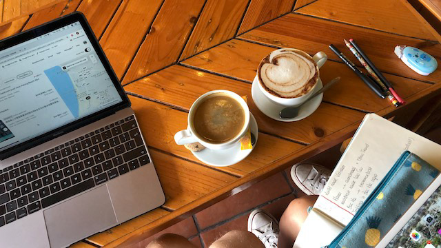 Working with a coffee in Cat Ba