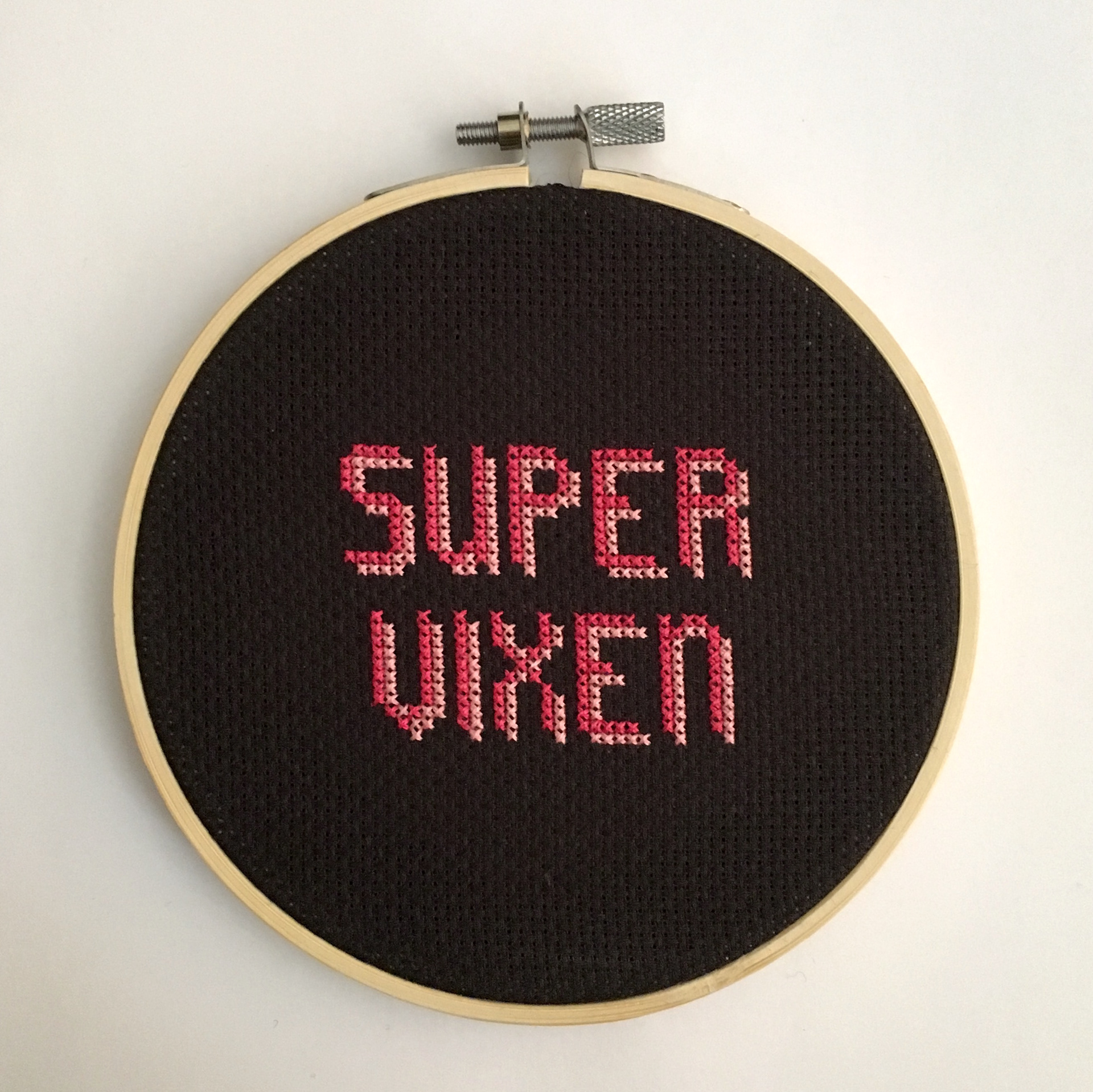 Garbage 'Super Vixen' inspired embroidery hoop