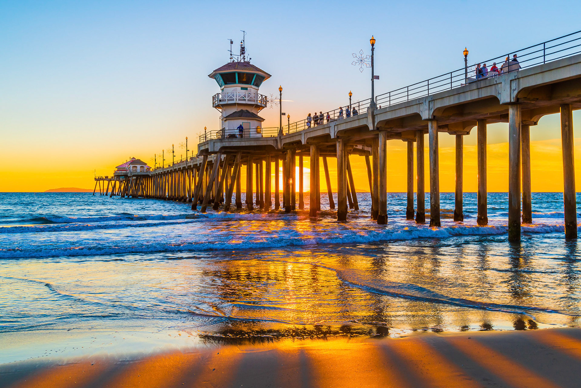 Huntington Beach Pier at sunset