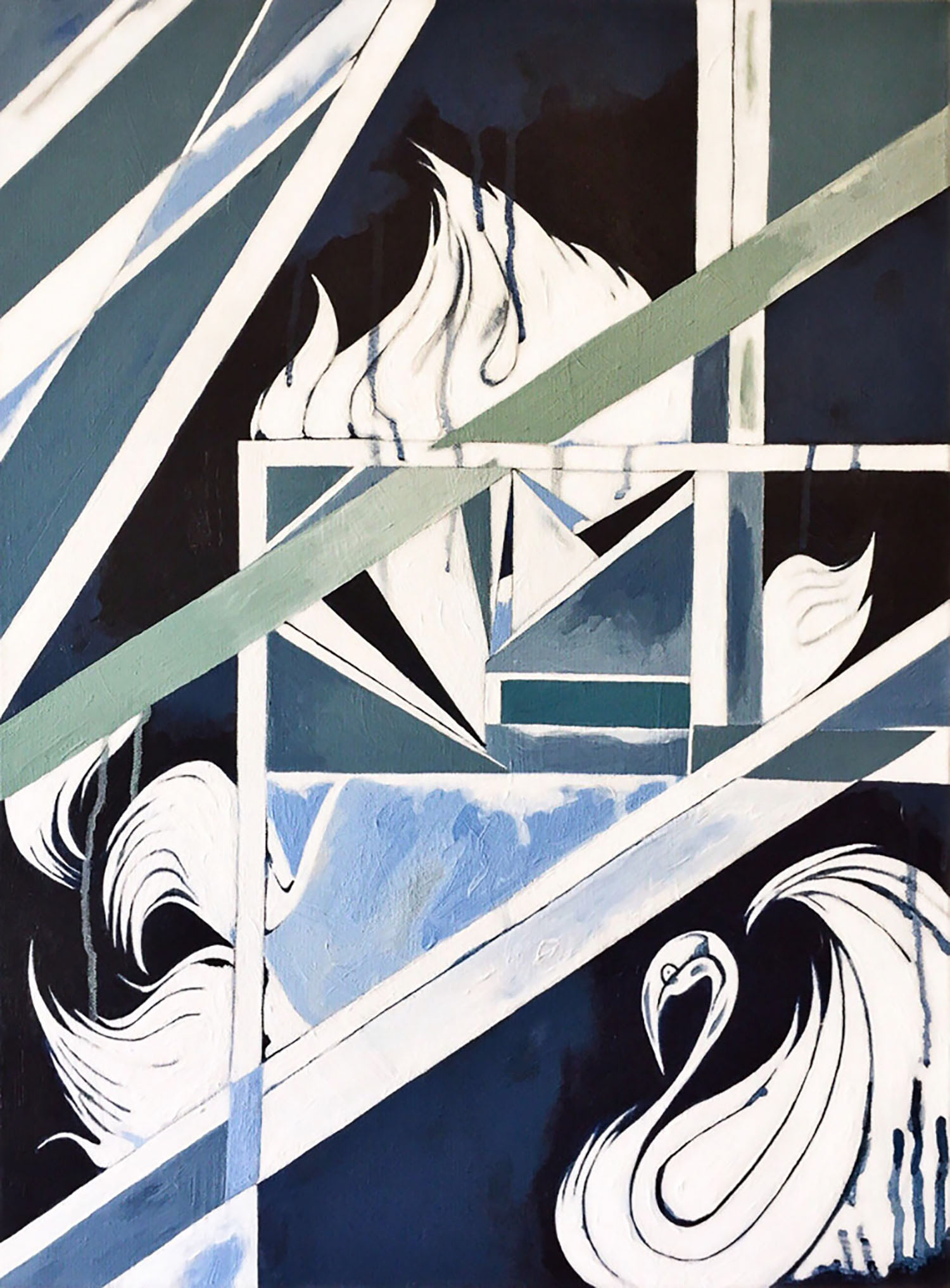 Dreaming, acrylic on canvas, 24 x 18 x 1.4 inches, 2019