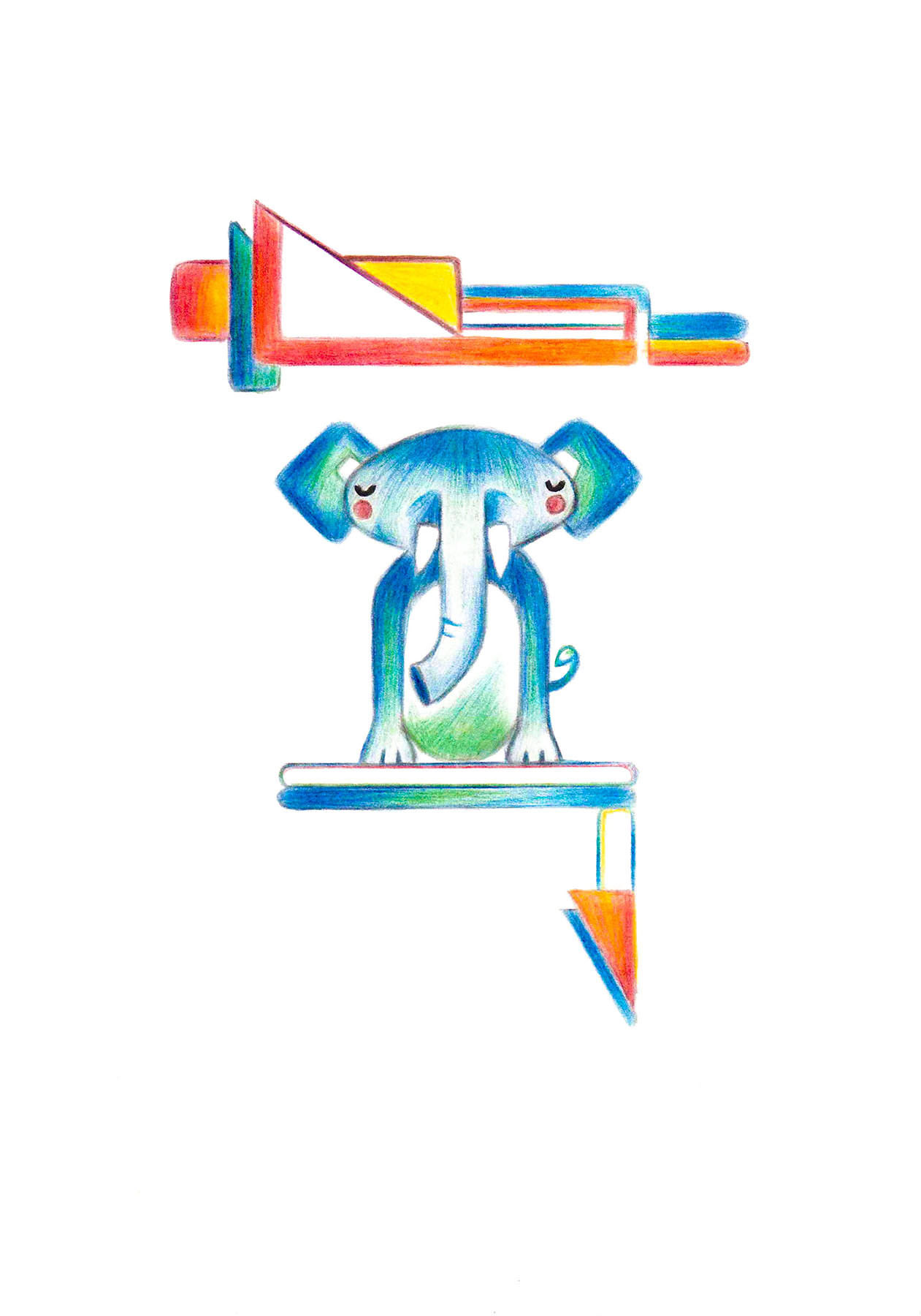 Elephant Drawing (Digital Version), rendered on Adobe Photoshop, 2020.