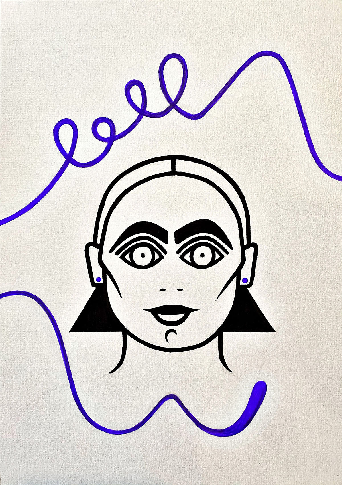 The Honest One, marker pen and coloured felts on card paper, 29.7 x 21 cm, 2019.