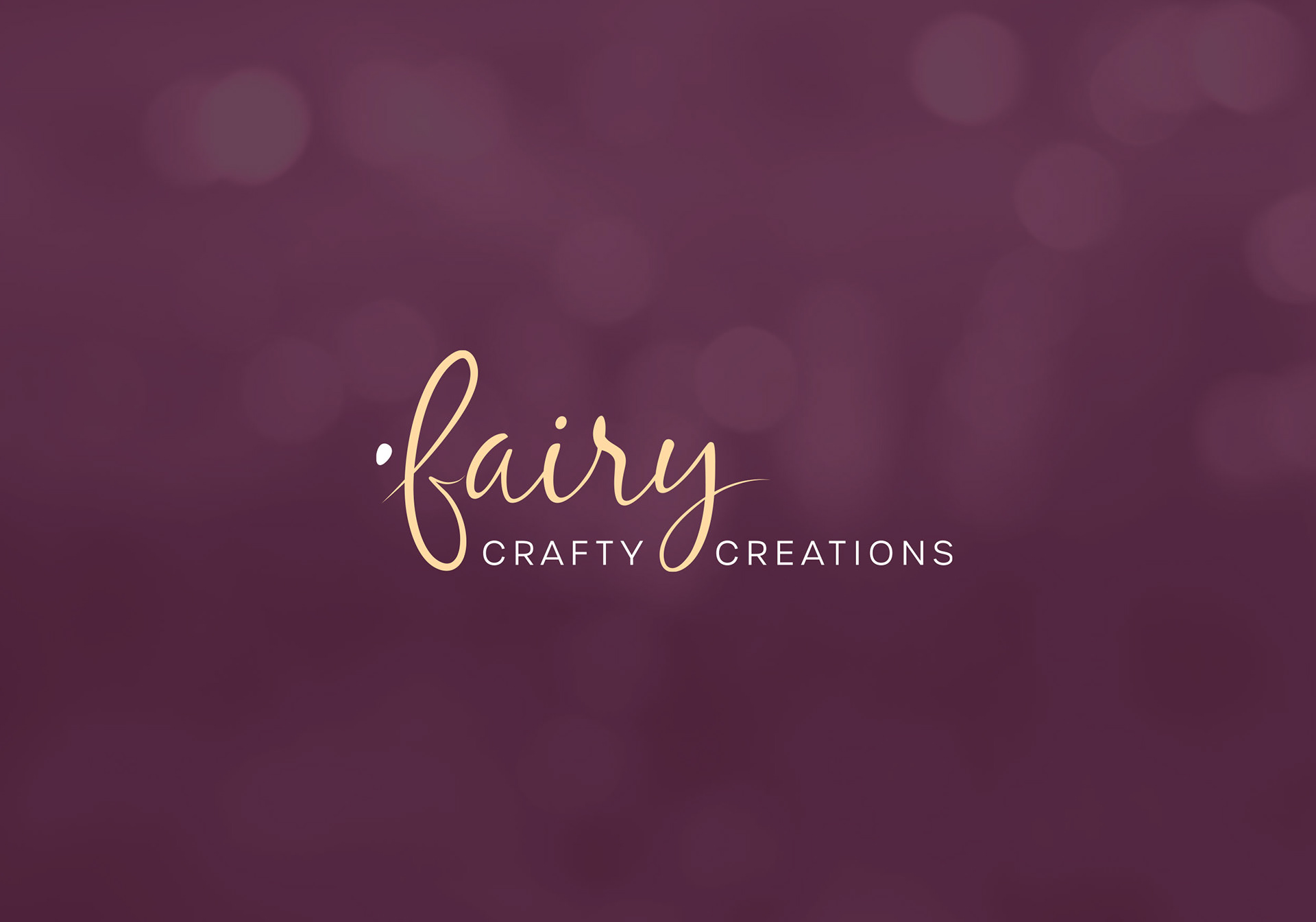 Modern, plum and yellow logo design for Fairy Crafty Creations