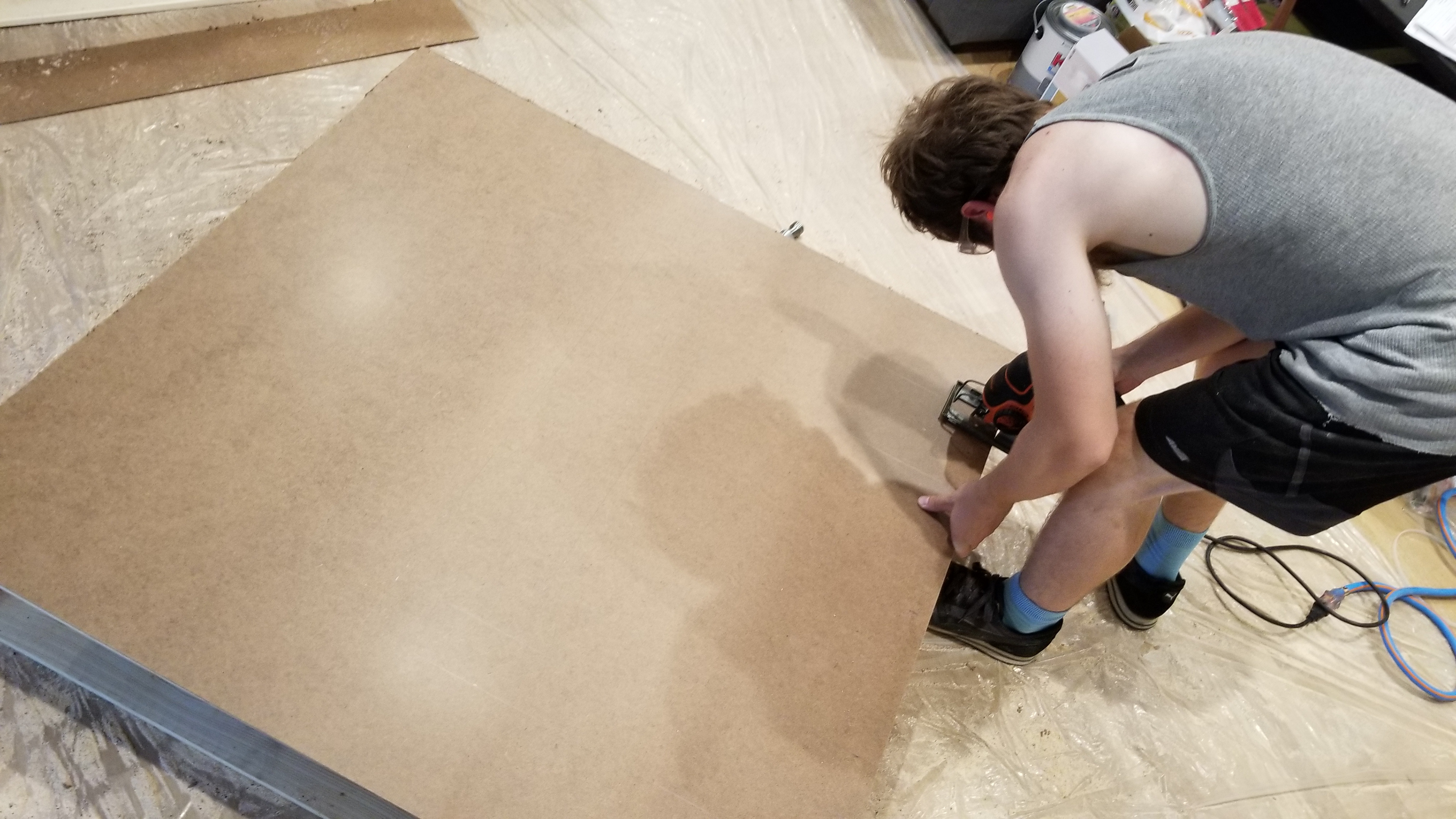 Making the first cut in the "Fire Place".