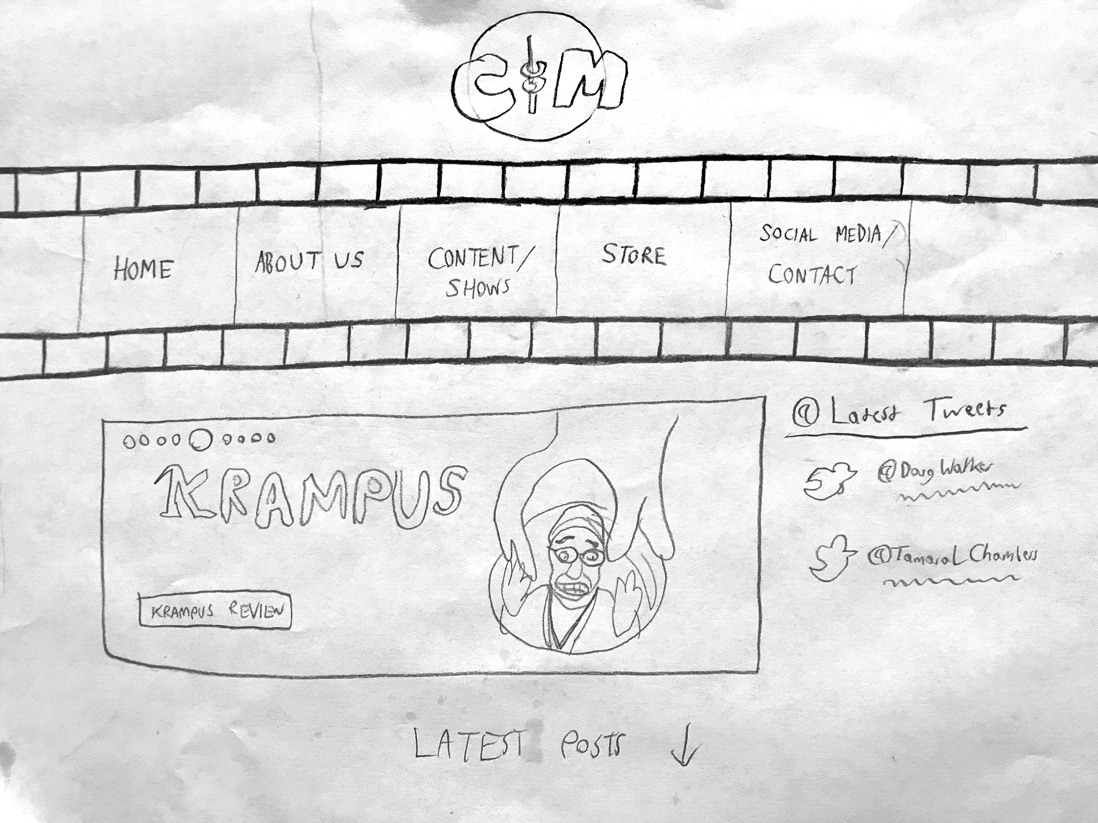 Homepage sketch (desktop)