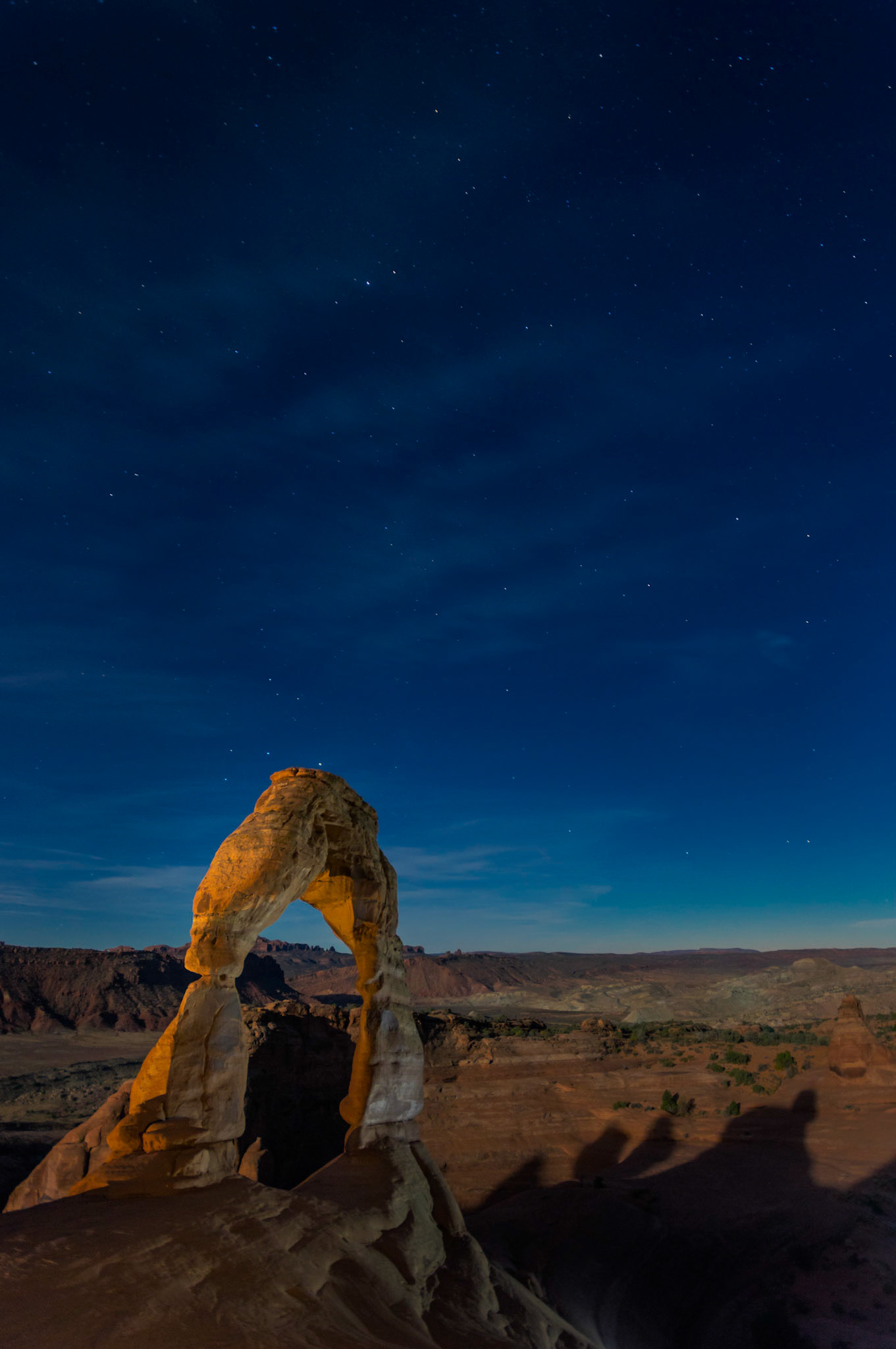 Delicate Arch after sunset, under the light of the full moon.Arches National Park6 November 2014PENTAX K-3, Sigma 10-20mm f/4-5.6 EX DCISO 500 11 mm  30.0 sec at ƒ / 4.0Prints of my work are available from my website at http://www.fingolfinphoto.comFollow me on Facebook at http://www.facebook.com/fingolfinphoto or http://www.facebook.com/pesterleAlso, http://500px.com/pesterle   http://www.flickr.com/photos/fingolfinphoto