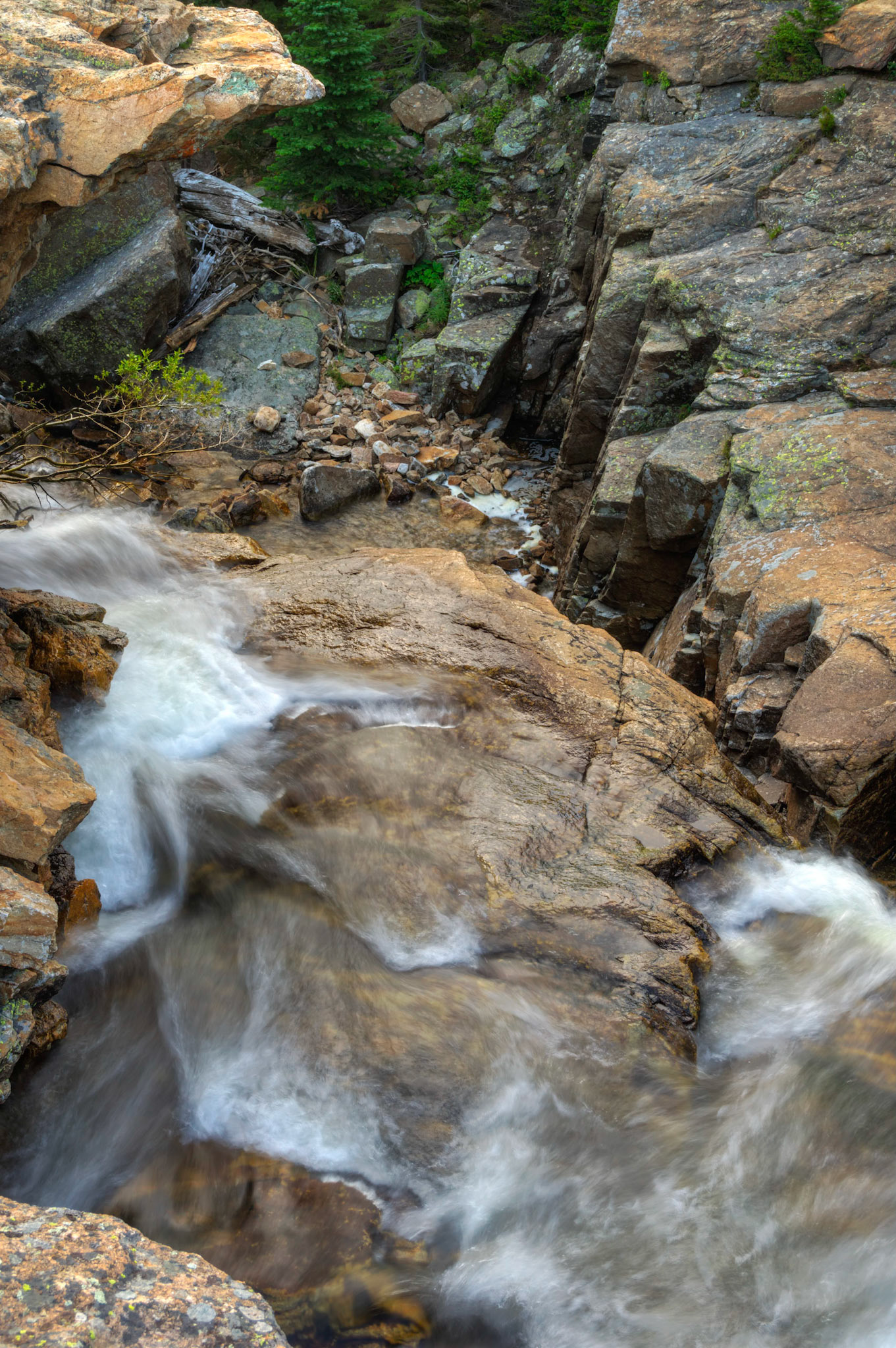 Glacier Creek above Alberta Falls.Rocky Mountain National Park7 August 2014PENTAX K-3, Sigma 18-250mm f/3.5-6.3 DC OS HSMISO 100 37 mm  ⅕ sec at ƒ / 11Prints of my work are available from my website at http://www.fingolfinphoto.comFollow me on Facebook at http://www.facebook.com/fingolfinphoto or http://www.facebook.com/pesterleAlso, http://500px.com/pesterle   http://www.flickr.com/photos/fingolfinphoto