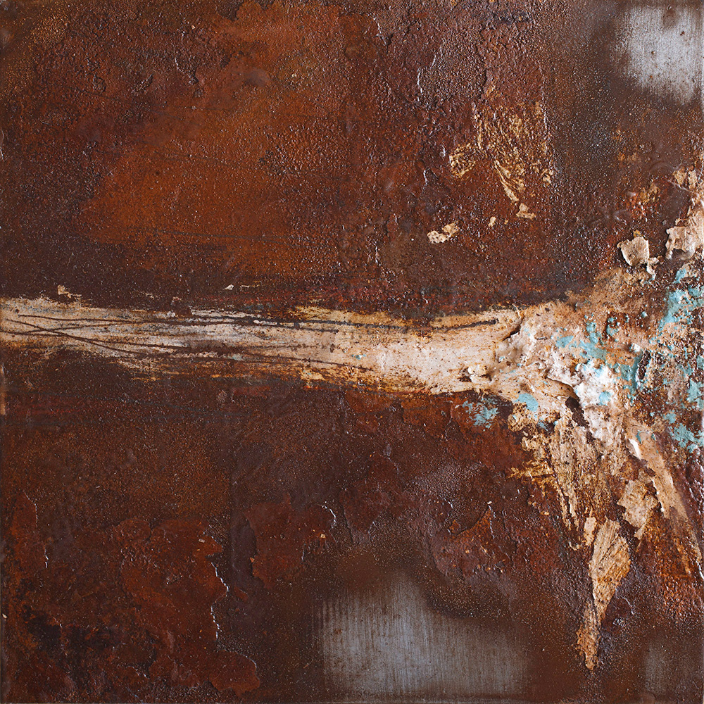 Marking the truth / April 2014 / Mixed media on steel / 20x20cm