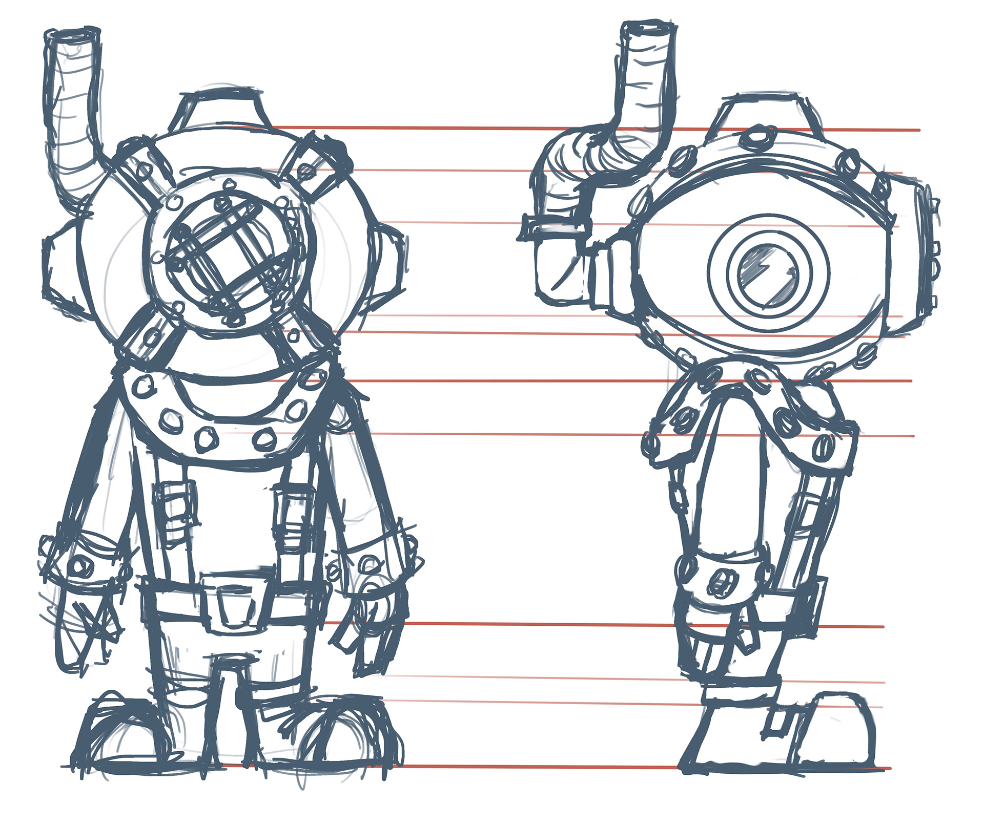 Deep Sea Diver Sketch