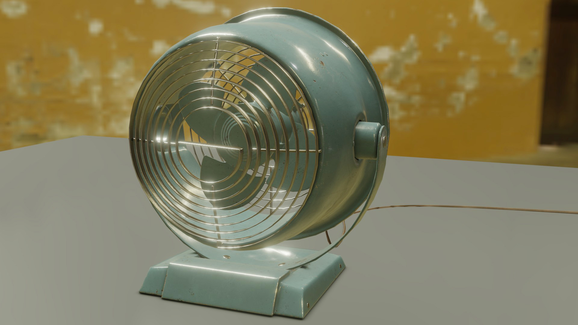 Low Poly 60s Fan modeled in Blender and textured in Substance Painter