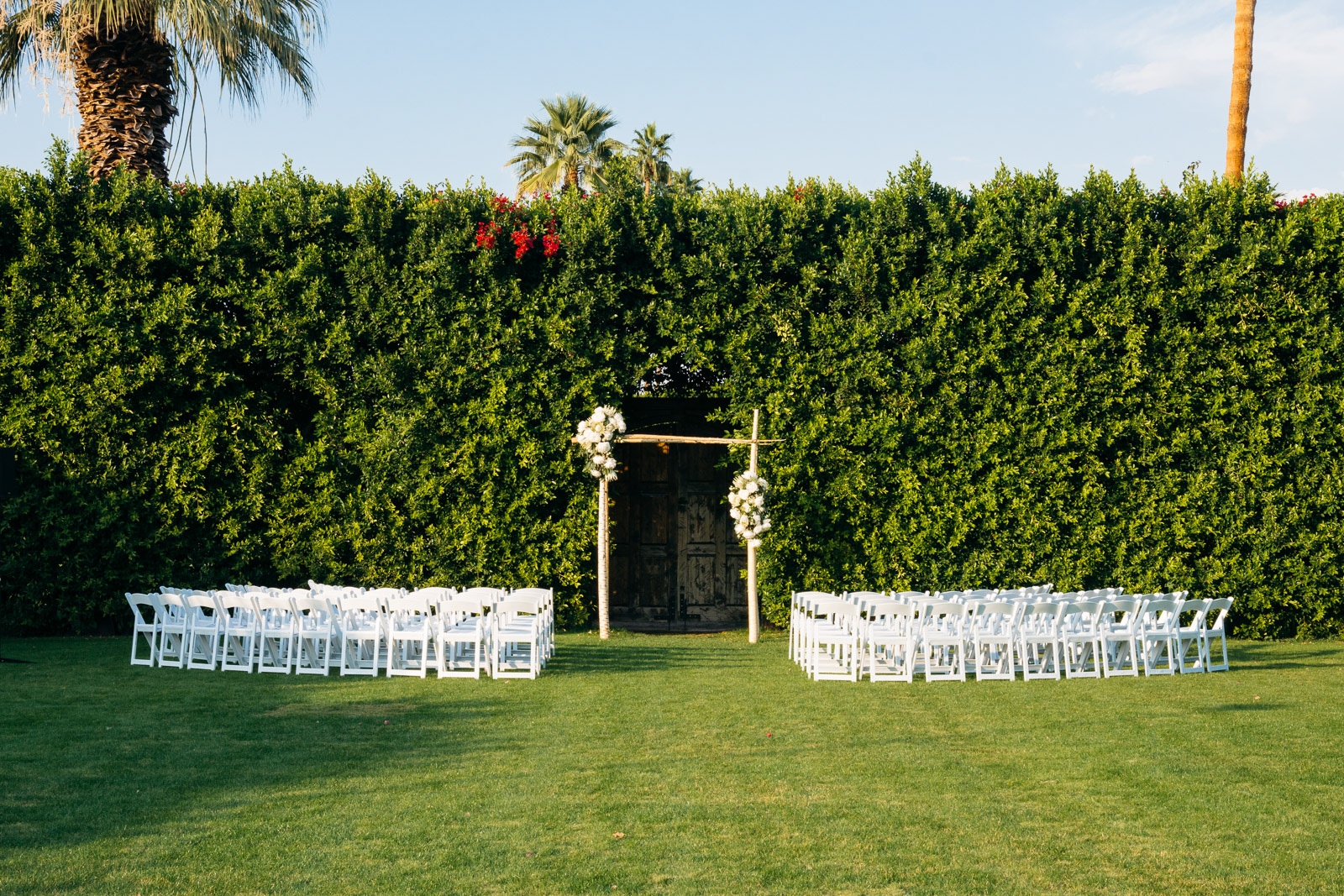 Landscape of outdoor wedding ceremony location