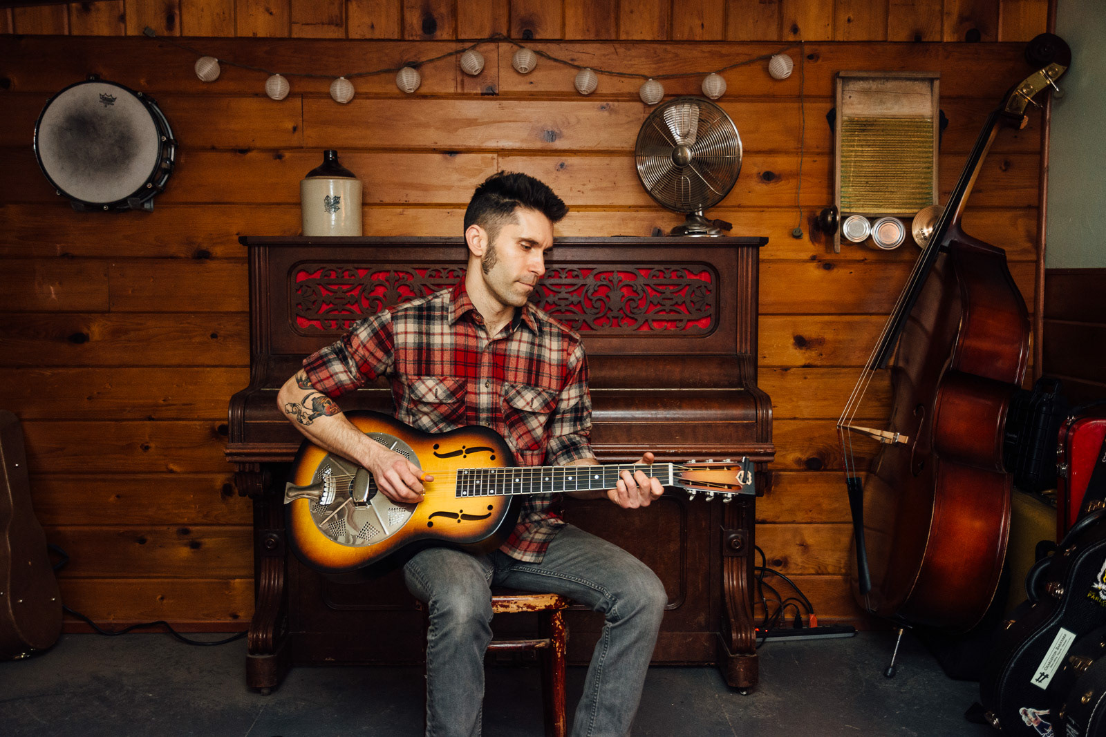 Artist portrait, official photo for Charleston Barnyard, Brandon Olszewski