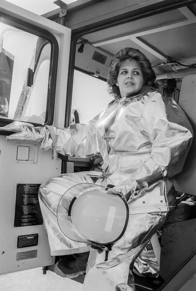 Sgt. Patricia Vanchure, a firefighter in the U.S. Marine Corps, October 12, 1988