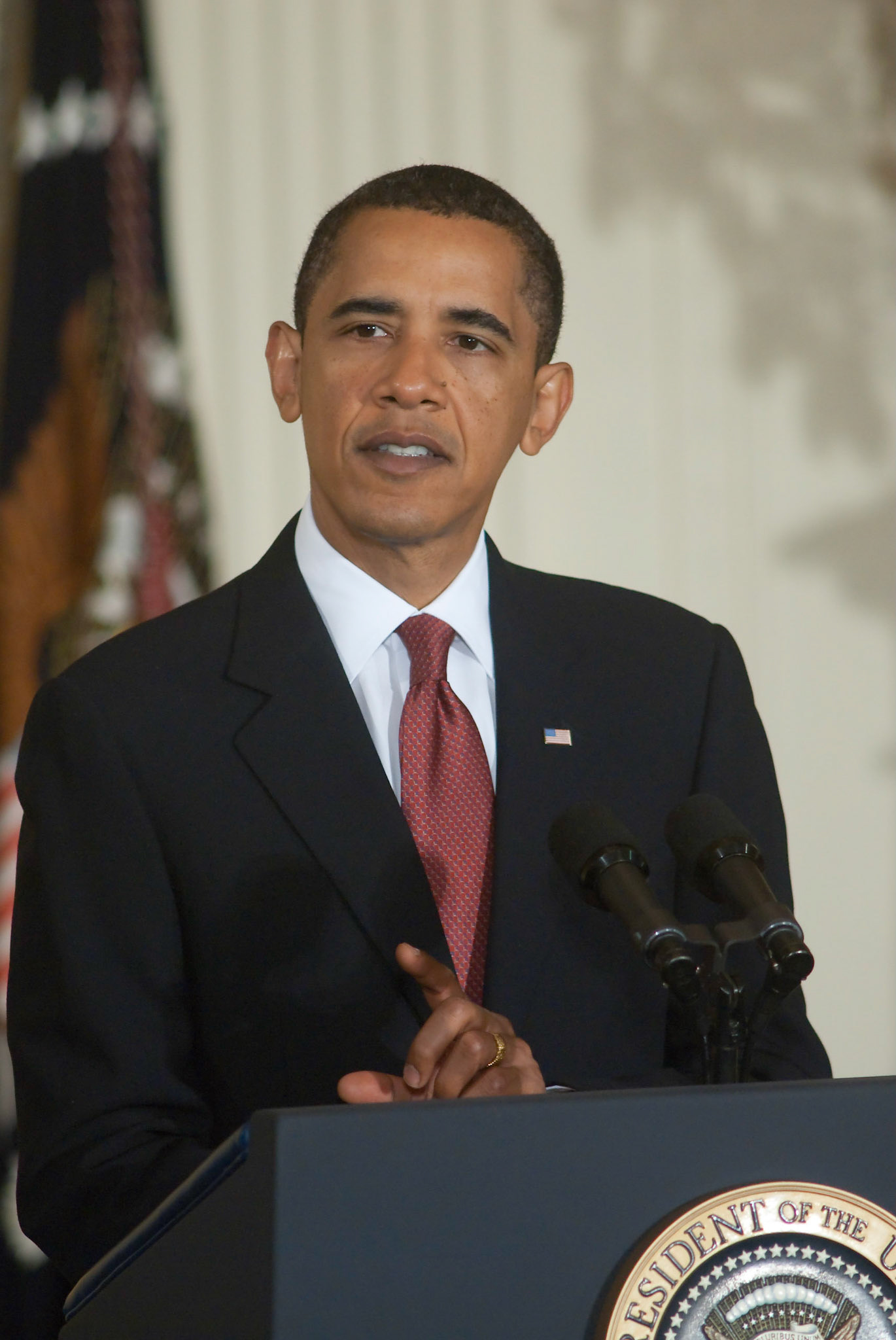 President Barback Obama delvers remarks at a White House reception for Justice Sonia Sotomayor, August 12, 2009.