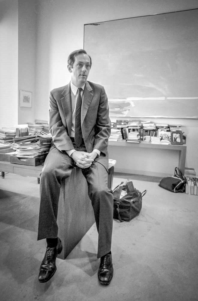 Sen. Bill Bradley (D-NJ) in his Capitol Hill office, December 23, 1987