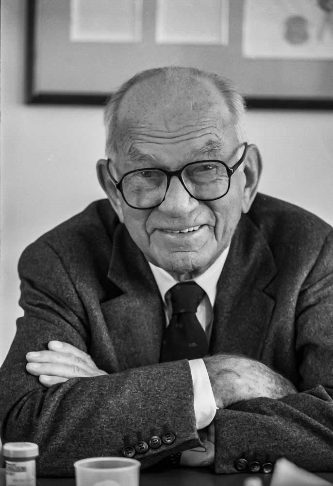 Former Arkansas Senator J. William Fulbright in his Washington law office, February 10, 1989