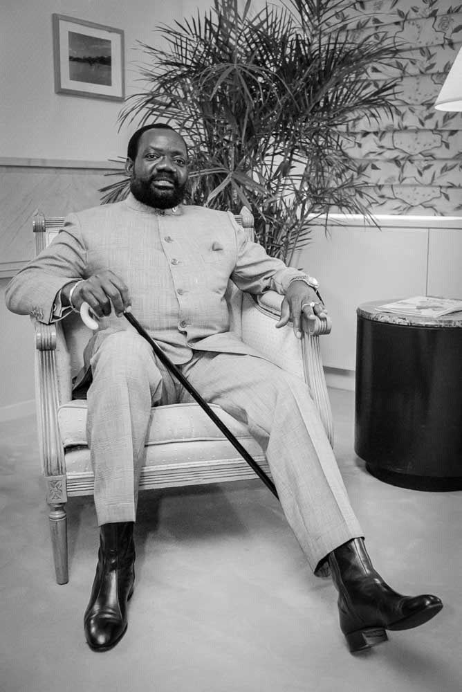 Johnas Savimbi, leader of Unita, the Angolan Rebels, October 1, 1990