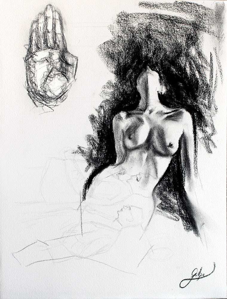 Sin título, 2018. Carboncillo y lápiz sobre papel