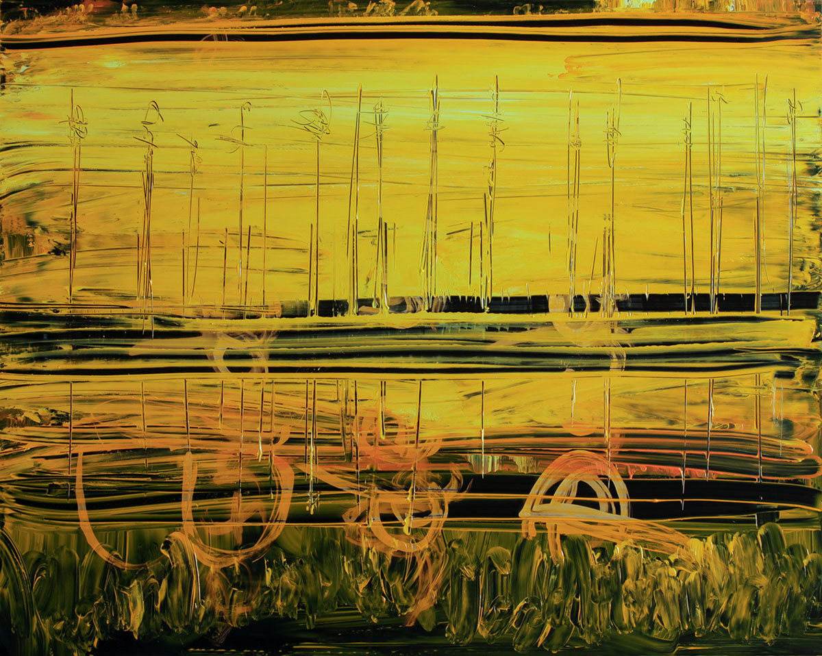 Train, acrylic on acrylic sheet, 50x40 cm, 300 €