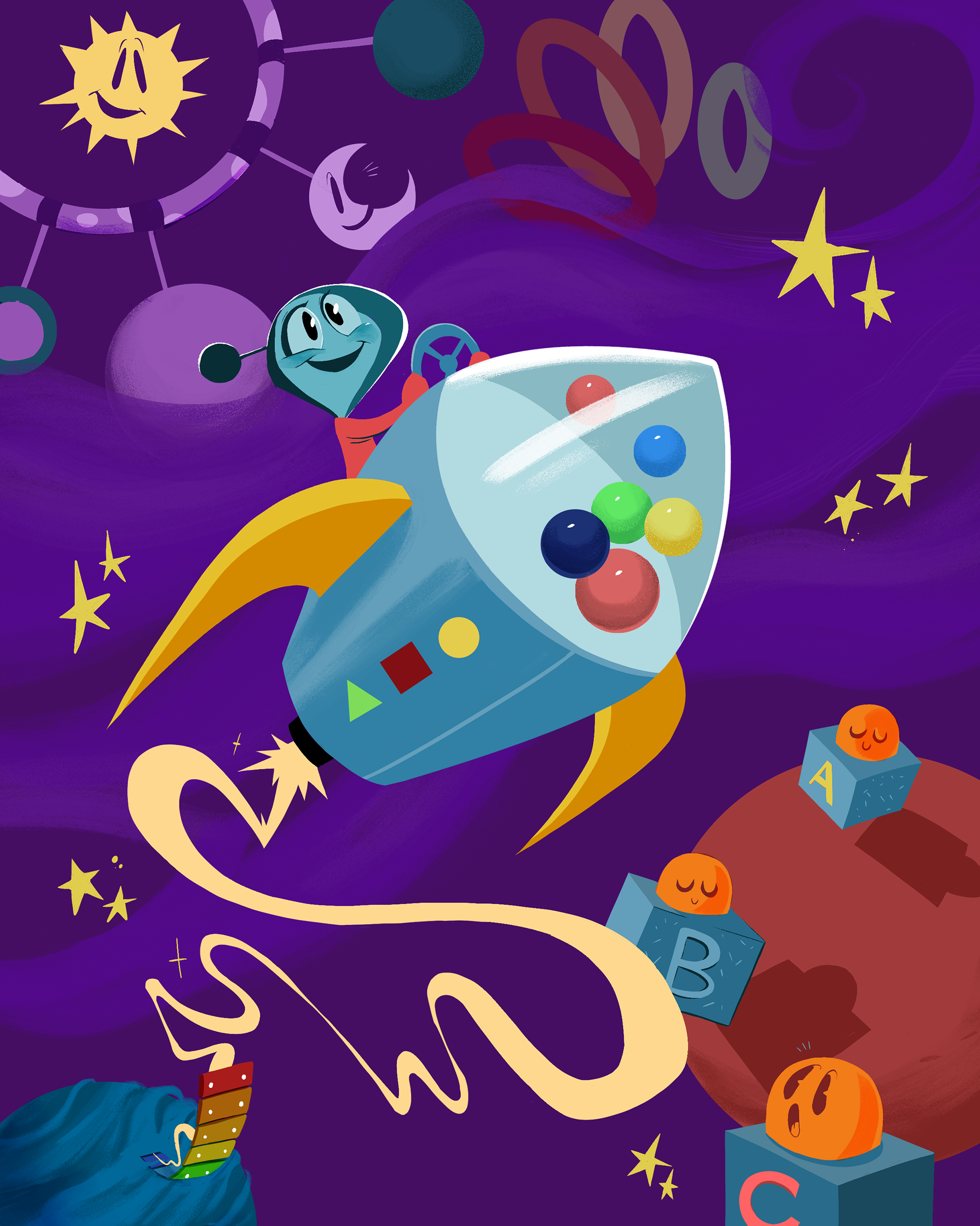 Part one of three hypothetical brand illustrations for a toy company