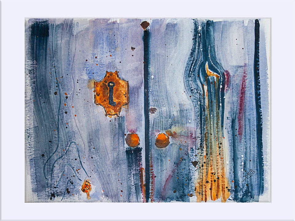 Puertas en el tiempo II. Acuarela, 24 x 32 cm