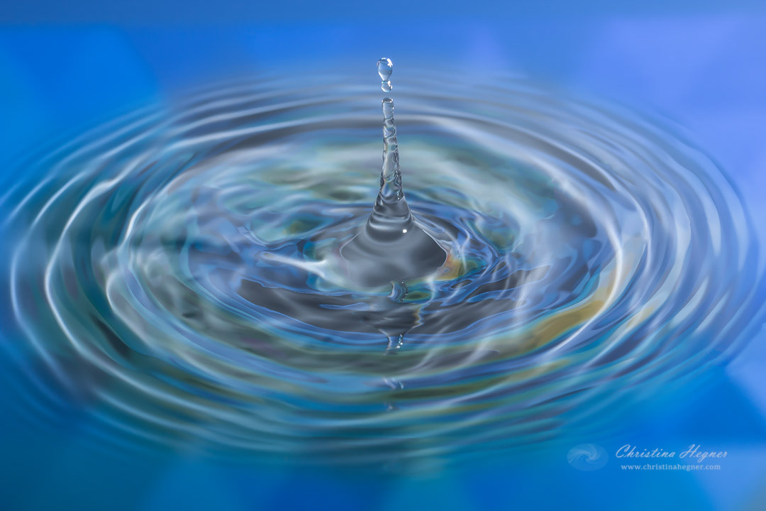 Water droplet with colour