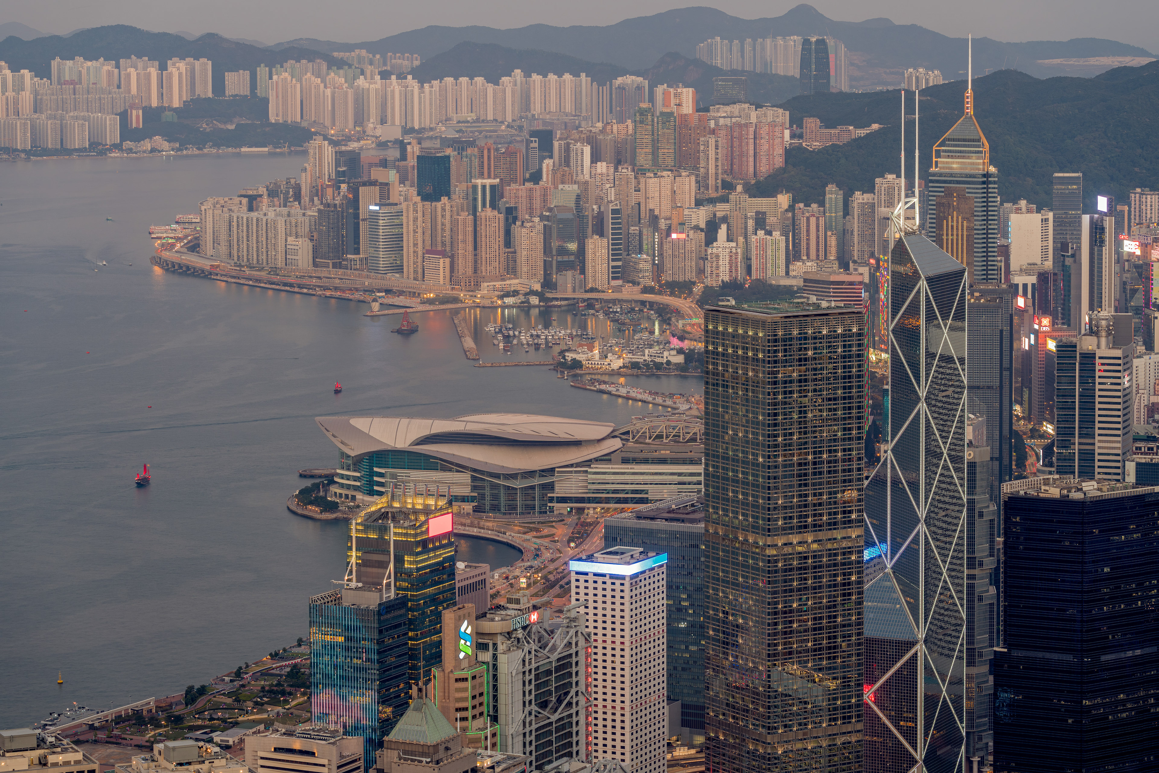 Victoria Harbour at Sunset, Hong Kong