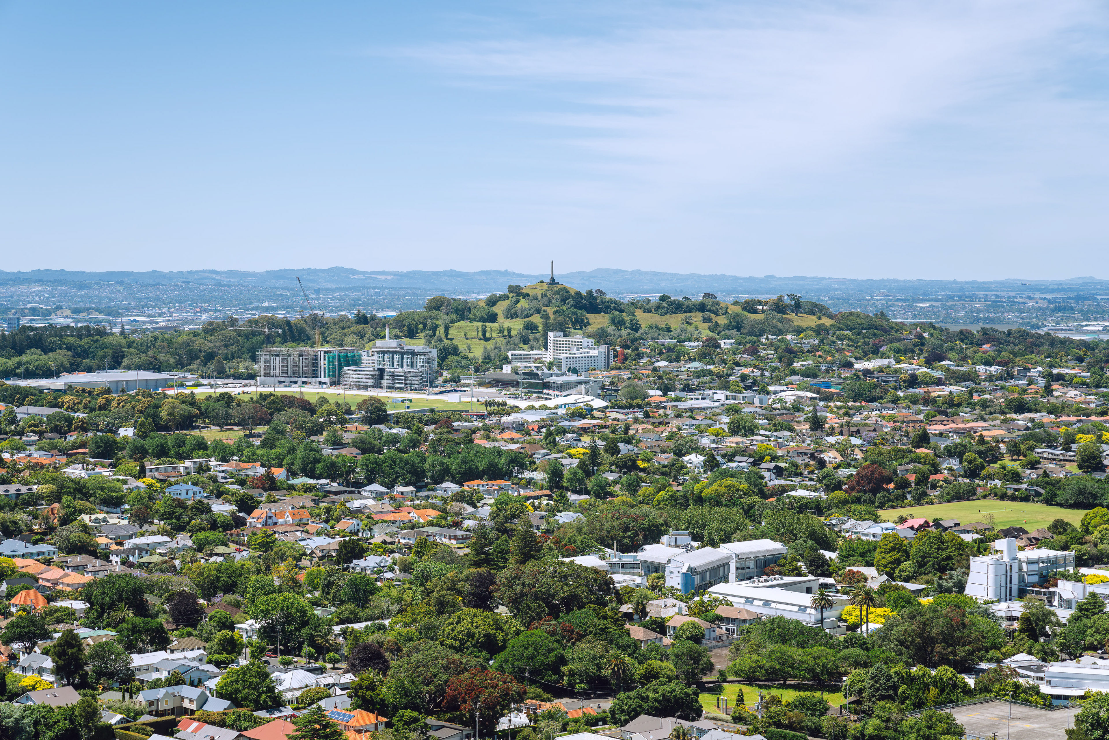 Skyline of Auckland from Mount Eden, New Zealand