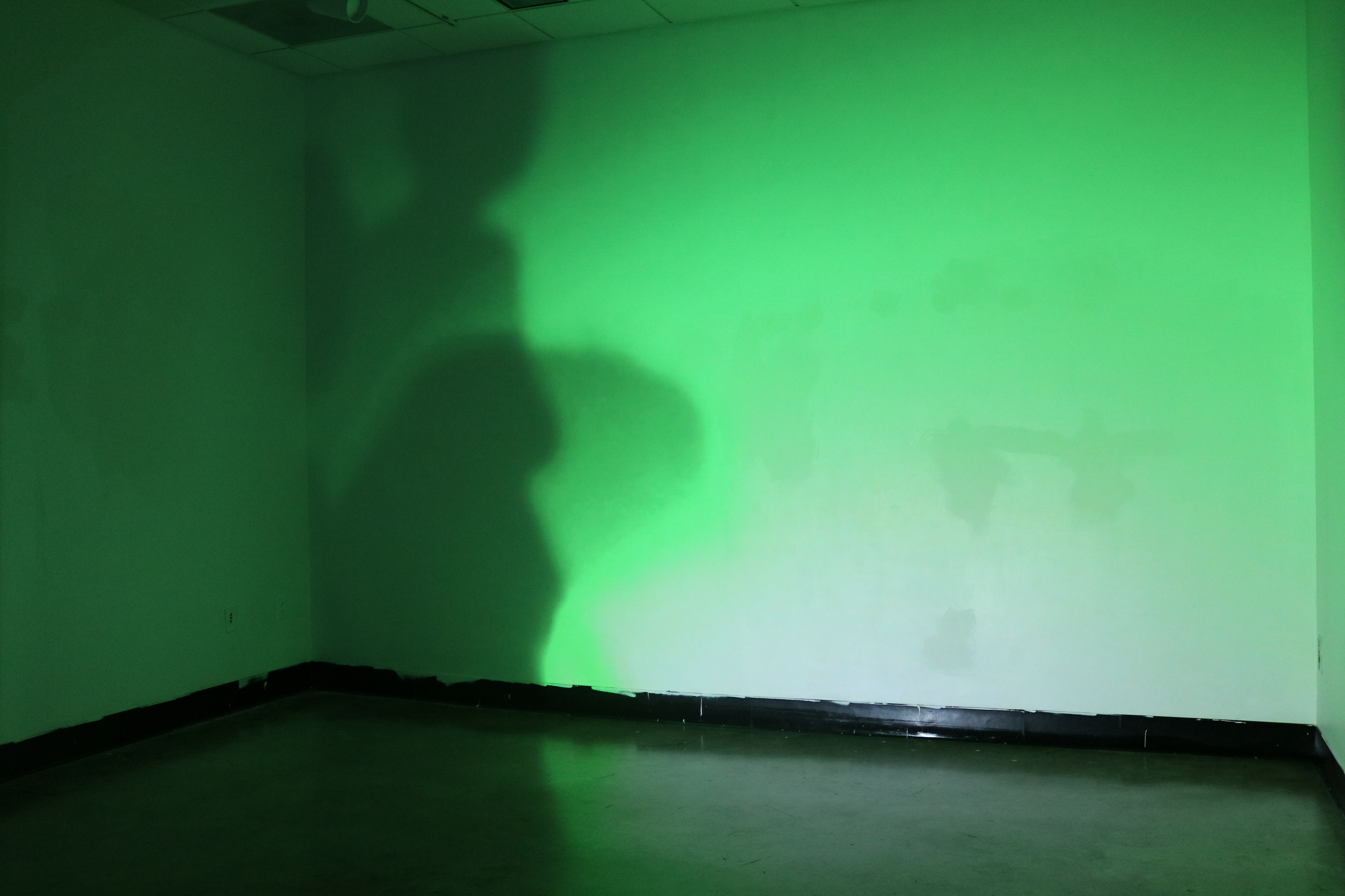 "Green Light II" projection documentation, 2019.