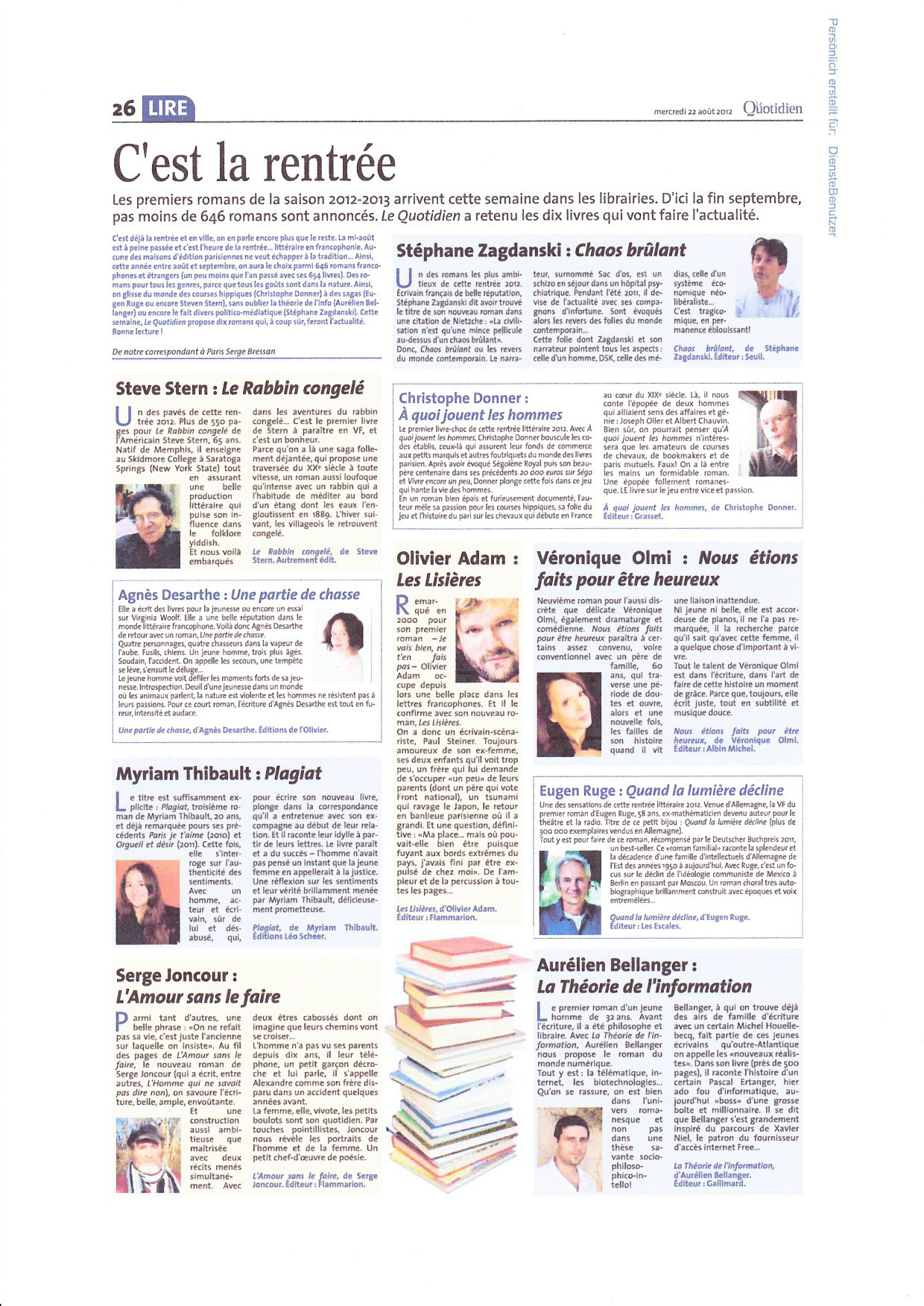 Le Quotidien luxembourgeois par Serge Bressan