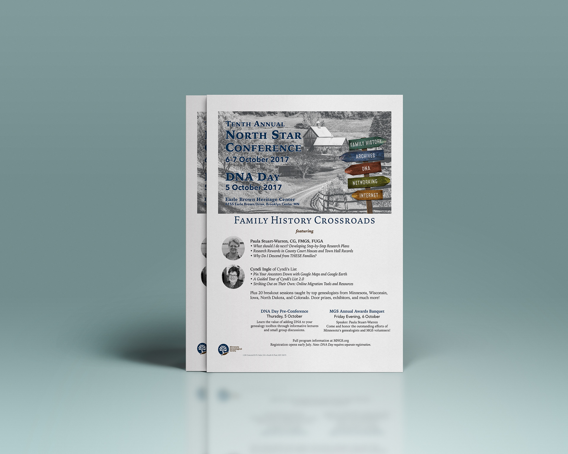 Annual genealogy conference flyer.