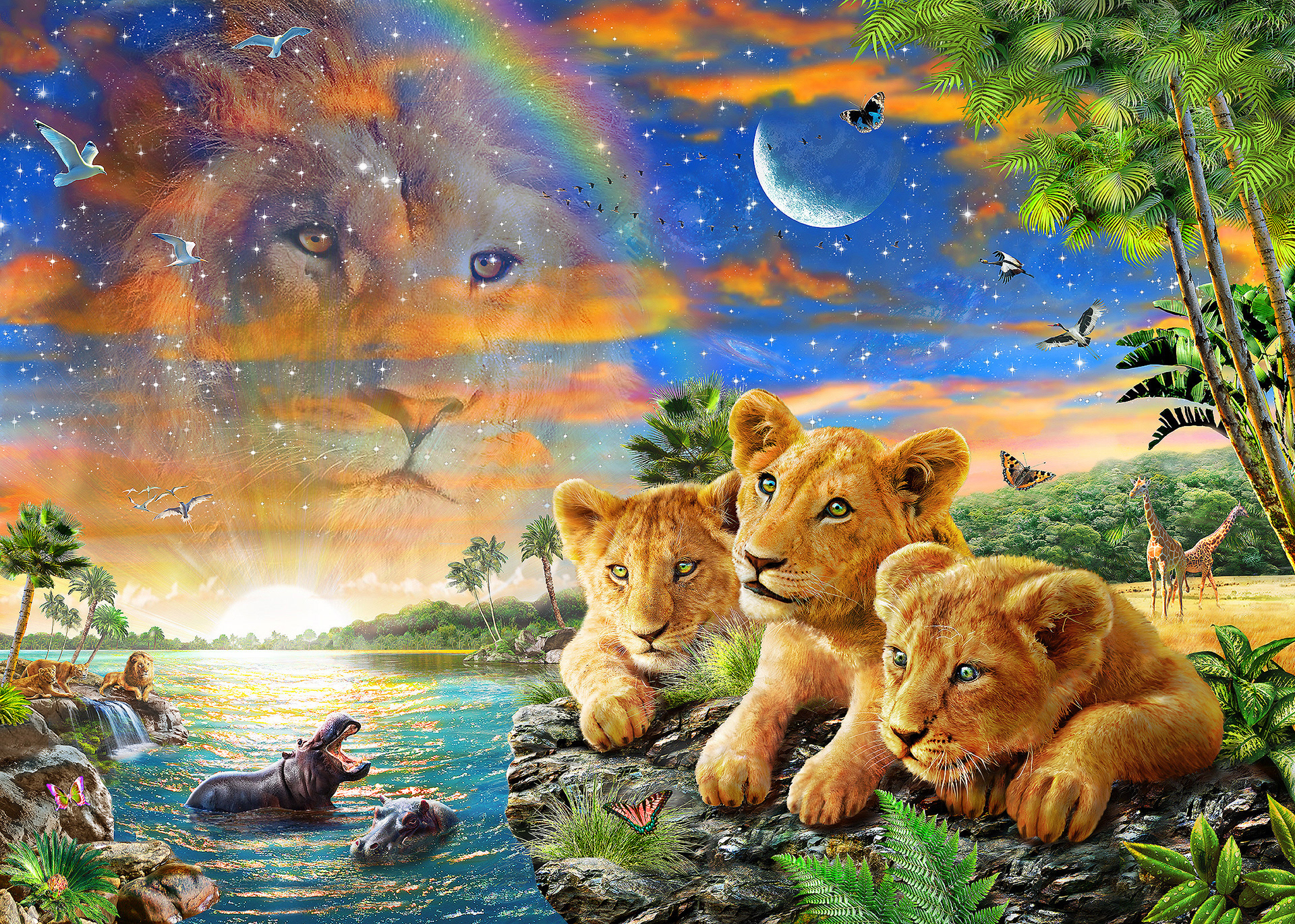 The Lion Family by Adrian Chesterman, 1000 Piece Puzzle – FairyPuzzled
