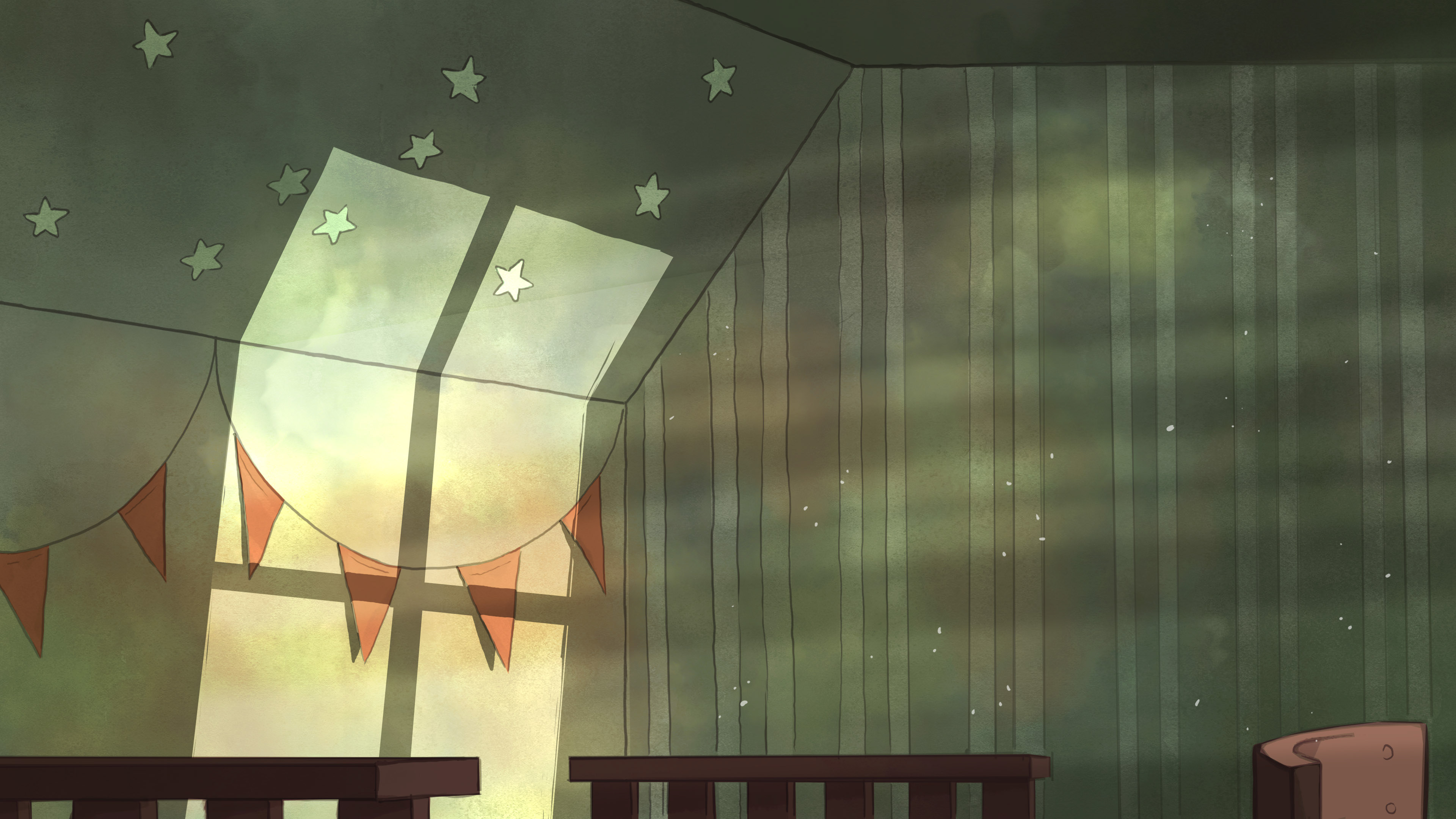 Kids Room Light Through Window Background Art