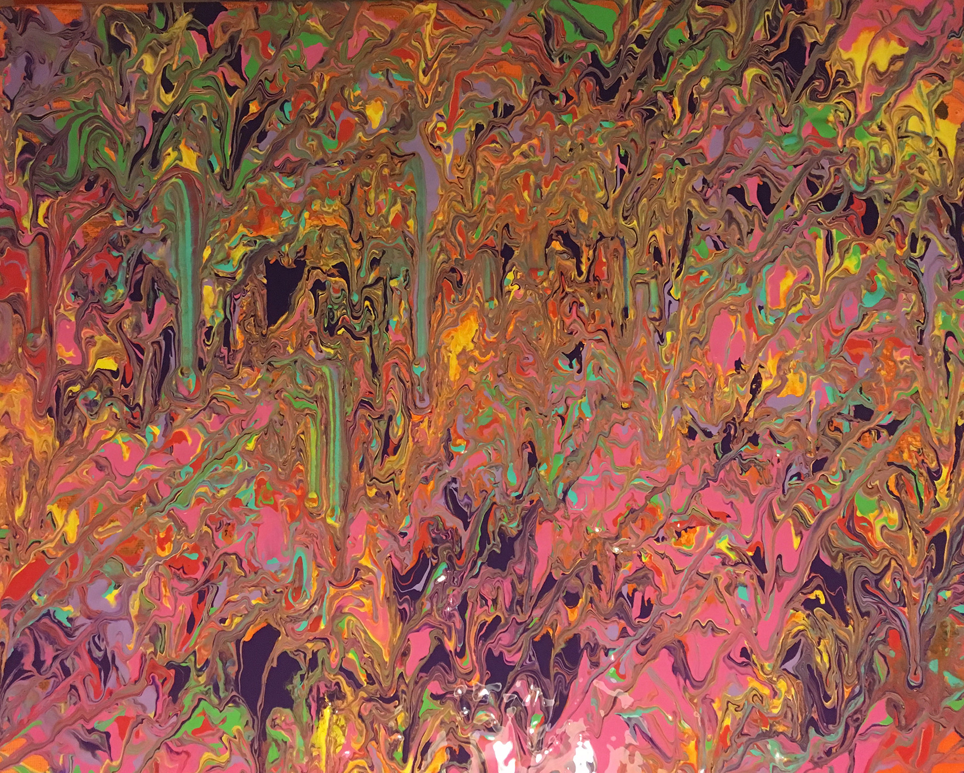 Acrylic paint dripping
